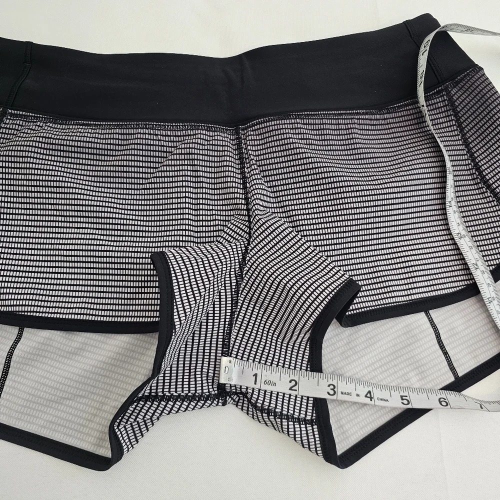 Lululemon Speed Short H2O Black White Stripe Swim Run